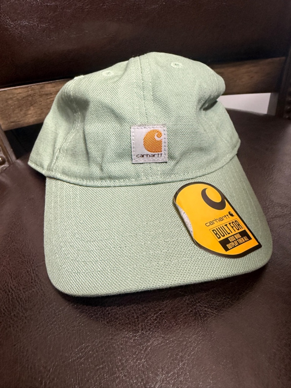 Carhartt Light Mint Green Canvas Cap with Logo Patch
